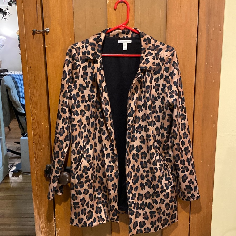 Women’s Dana Buchman Brown/Black Leopard Print Blazer/Jacket,Size M